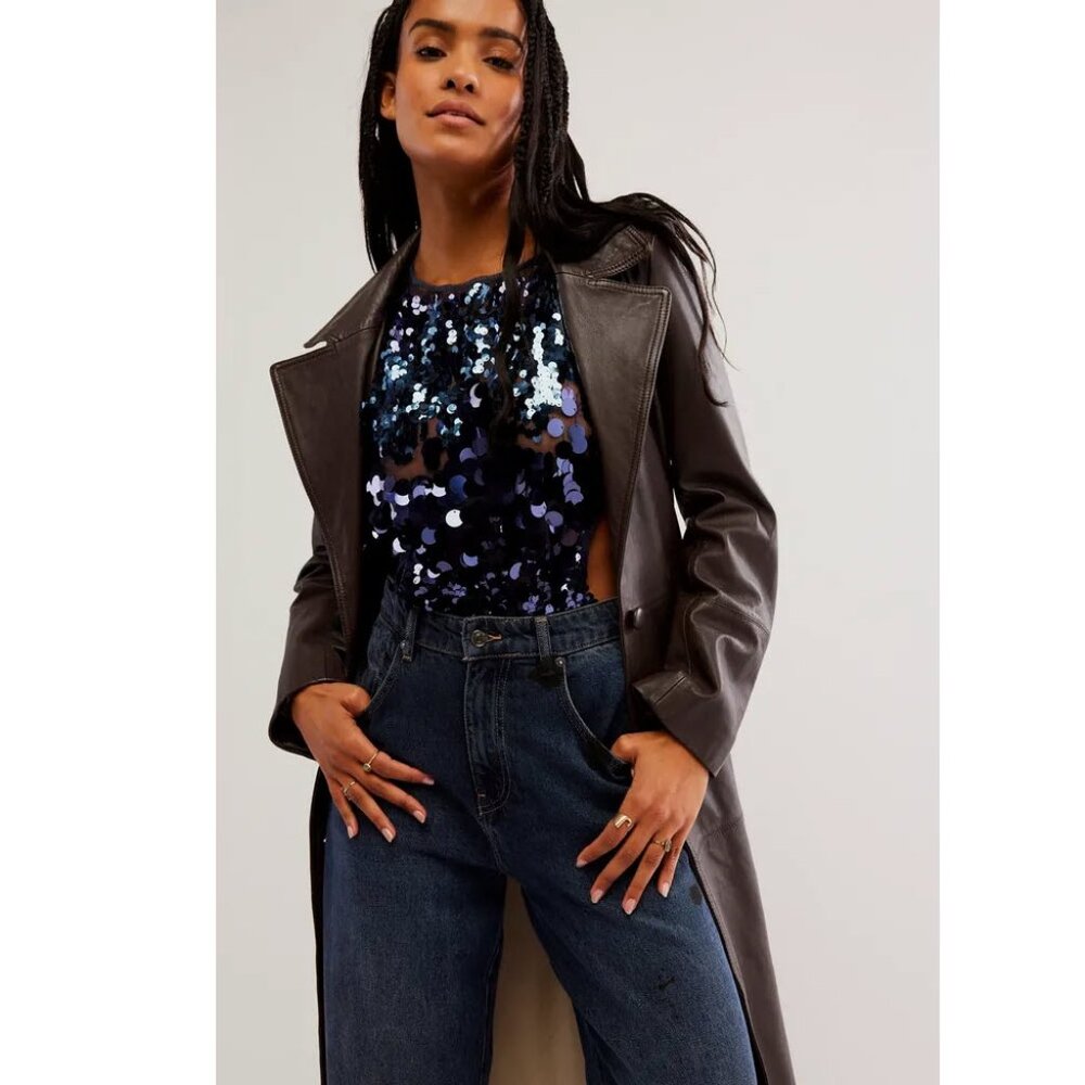 Free People Main Character Bodysuit Night Sz M